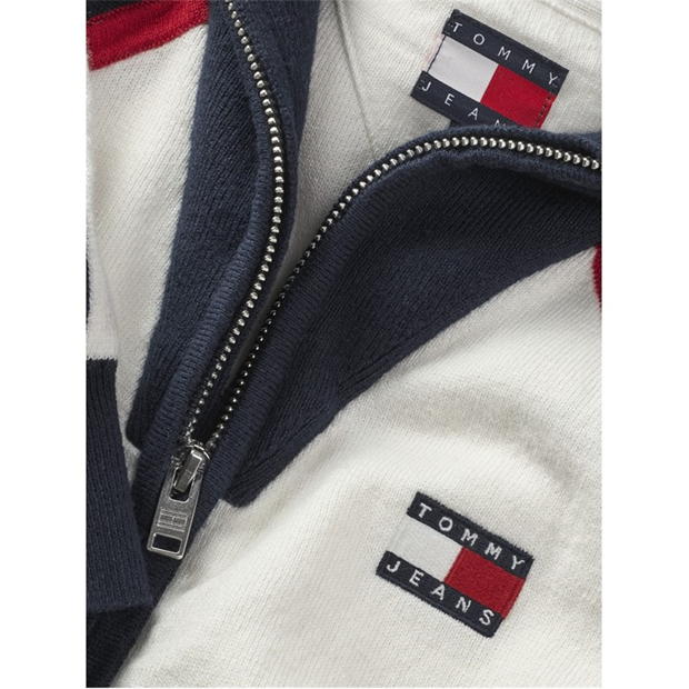 Cardigan Blugi Tommy TJW RWB COLORBLOCK EXT bej alb