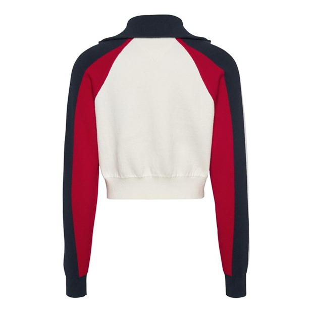 Cardigan Blugi Tommy TJW RWB COLORBLOCK EXT bej alb