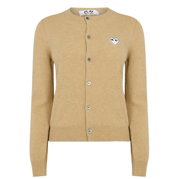 Cardigan COMME DES GARCONS PLAY alb Heart ’S pentru Femei deschis maro