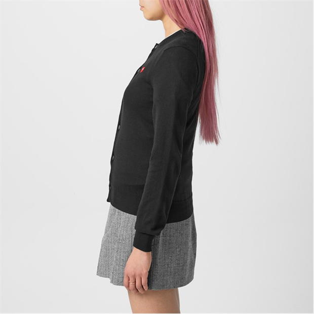 Cardigan COMME DES GARCONS PLAY Little rosu Heart bumbac negru