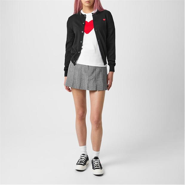 Cardigan COMME DES GARCONS PLAY Little rosu Heart bumbac negru