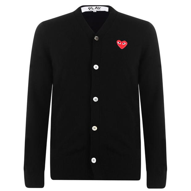 Cardigan COMME DES GARCONS PLAY Peeping Heart negru rosu