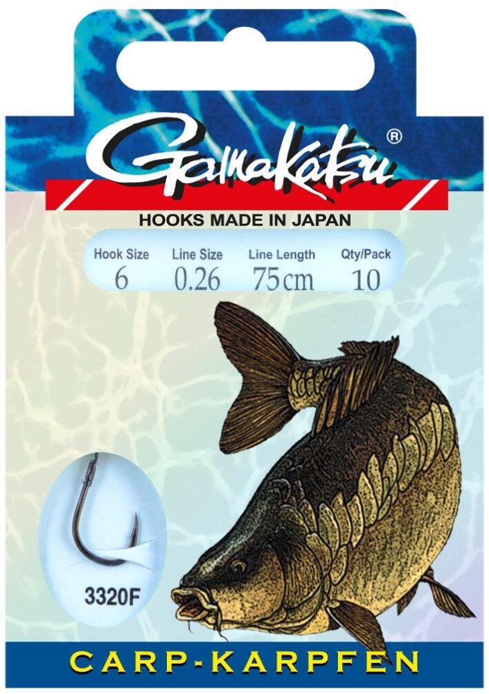 CARLIG BOOKLET CARP negru 3320F NR4 028MM 75CM 10BUC PL marime 4 GAMAKATSU