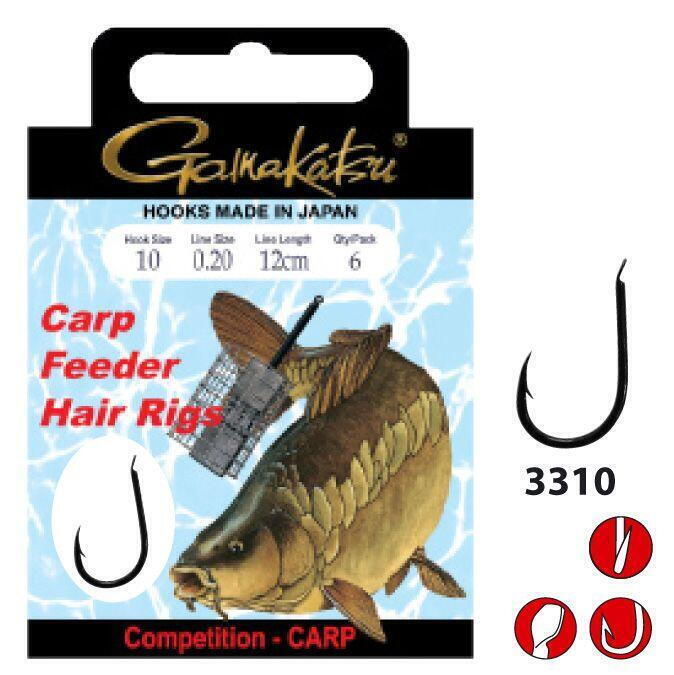 CARLIG LEGAT CARP HAIR 3310B 0,16MM10BUC PL marime 8 GAMAKATSU