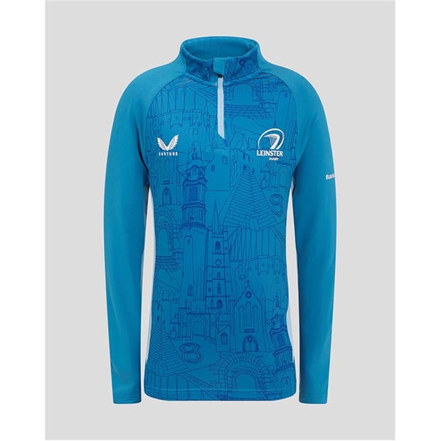 Castore Leinster Matchday Quarter cu fermoar 2024 2025 pentru copii med albastru cerl