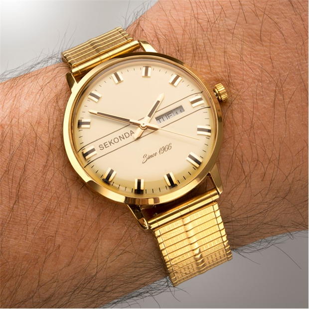 Ceas Sekonda 1974 38mm Gold Round Case Cream Dial