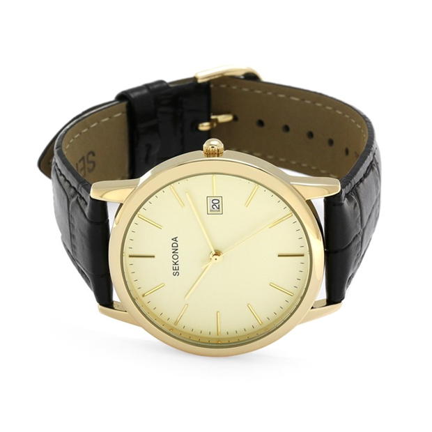 Ceas Sekonda Thomson 38mm Gold Round Case culoarea sampaniei Dial