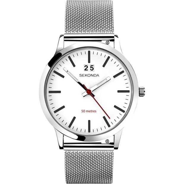 Ceas Sekonda Nordic 40mm argintiu Round Case alb Dial