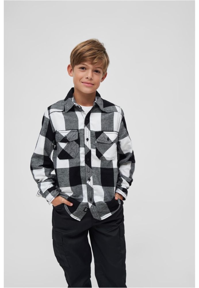 Checkshirt pentru Copii alb negru Brandit