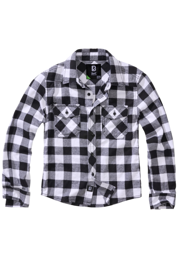 Checkshirt pentru Copii alb negru Brandit