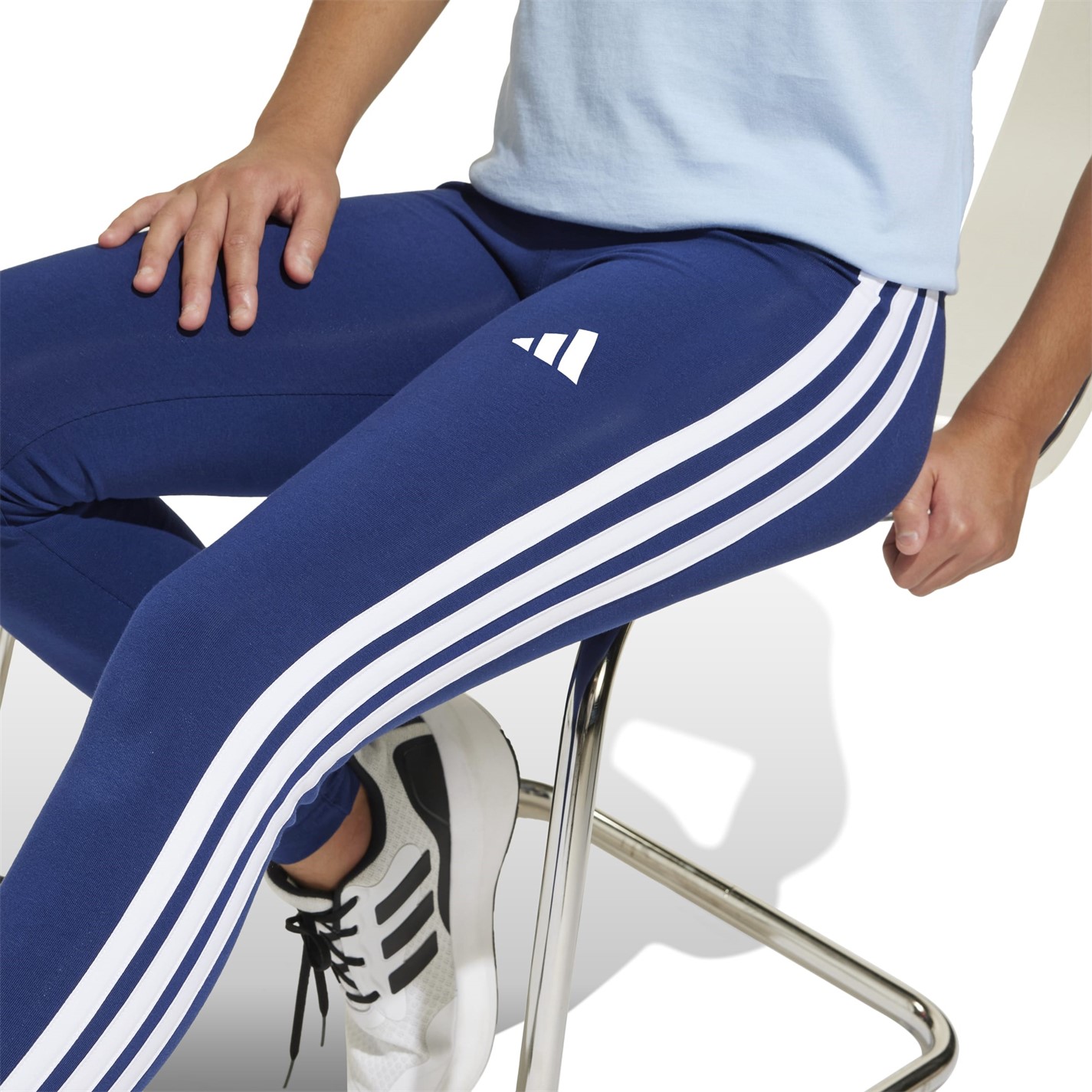 Colanti adidas Essentials 3-Stripes pentru fete legend albastru