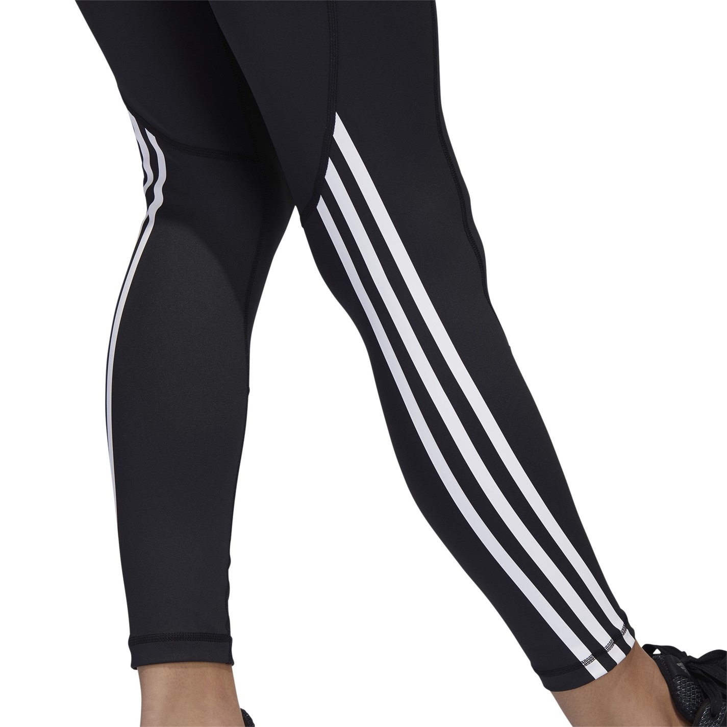 Colanti adidas Alphaskin 3-Stripes pentru femei negru alb