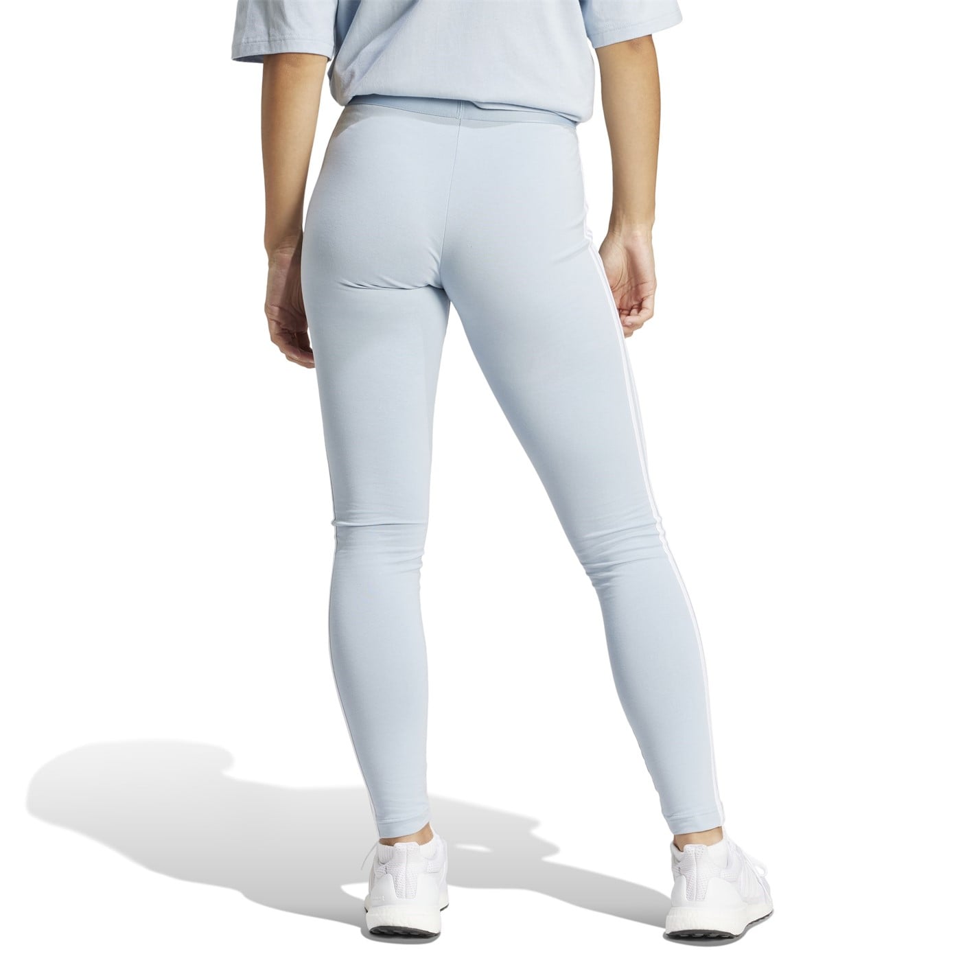 Colanti adidas Essentials 3 cu dungi pentru femei albastru roz