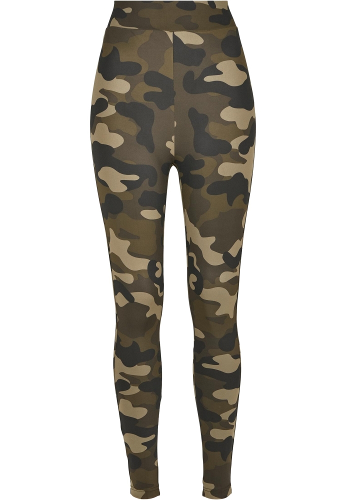 Colanti cu talie inalta Camo Tech pentru Femei wood camuflaj Urban Classics