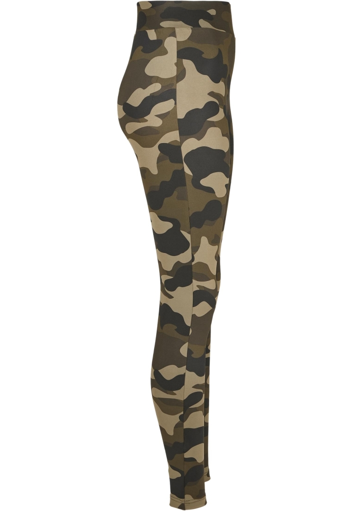 Colanti cu talie inalta Camo Tech pentru Femei wood camuflaj Urban Classics