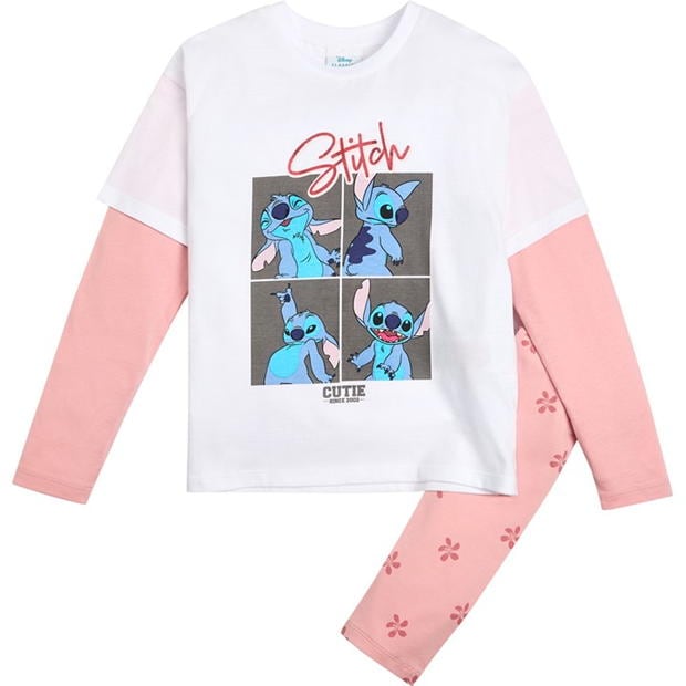 Colanti Set Tricou Lilo & Stitch cu Maneca Lunga and pentru fete cu personaje lilo+ +stitch