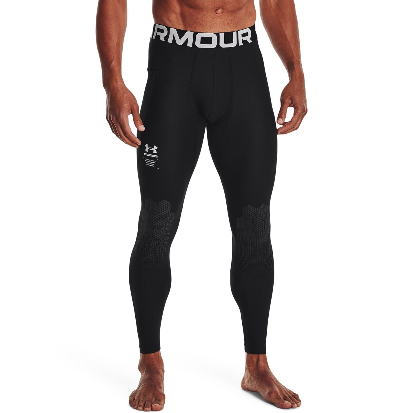 Colanti Under ARMOUR HeatGear Armourprint pentru Barbati negru halo gri