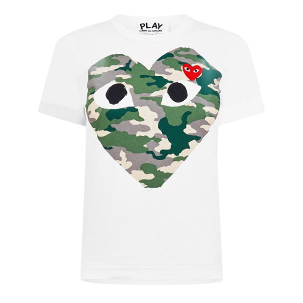 COMME DES GARCONS PLAY Camouflage Heart Print alb