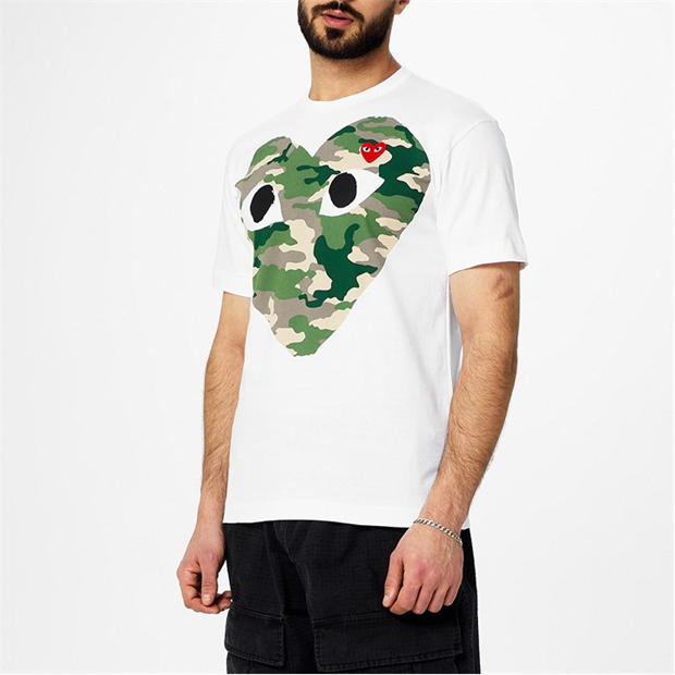 COMME DES GARCONS PLAY Comme Camouflage T barbati alb camuflaj