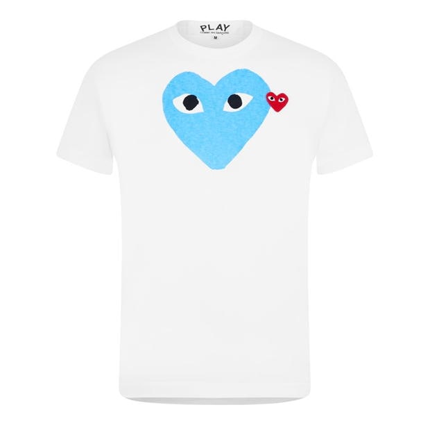 COMME DES GARCONS PLAY Comme Duo Heart T barbati alb albastru