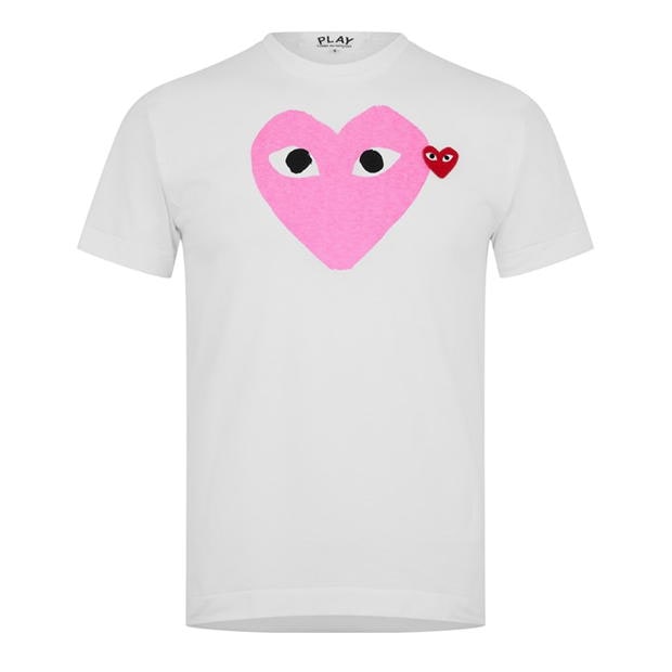 COMME DES GARCONS PLAY Comme Duo Heart T barbati alb roz