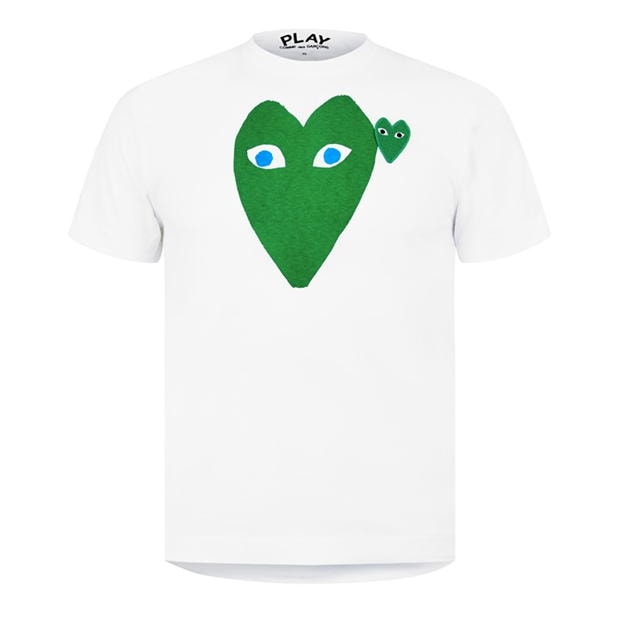 COMME DES GARCONS PLAY Comme Lrg verde Hear pentru barbati alb