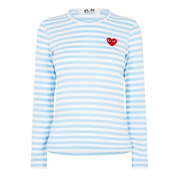 COMME DES GARCONS PLAY cu dungi Heart Top albastru