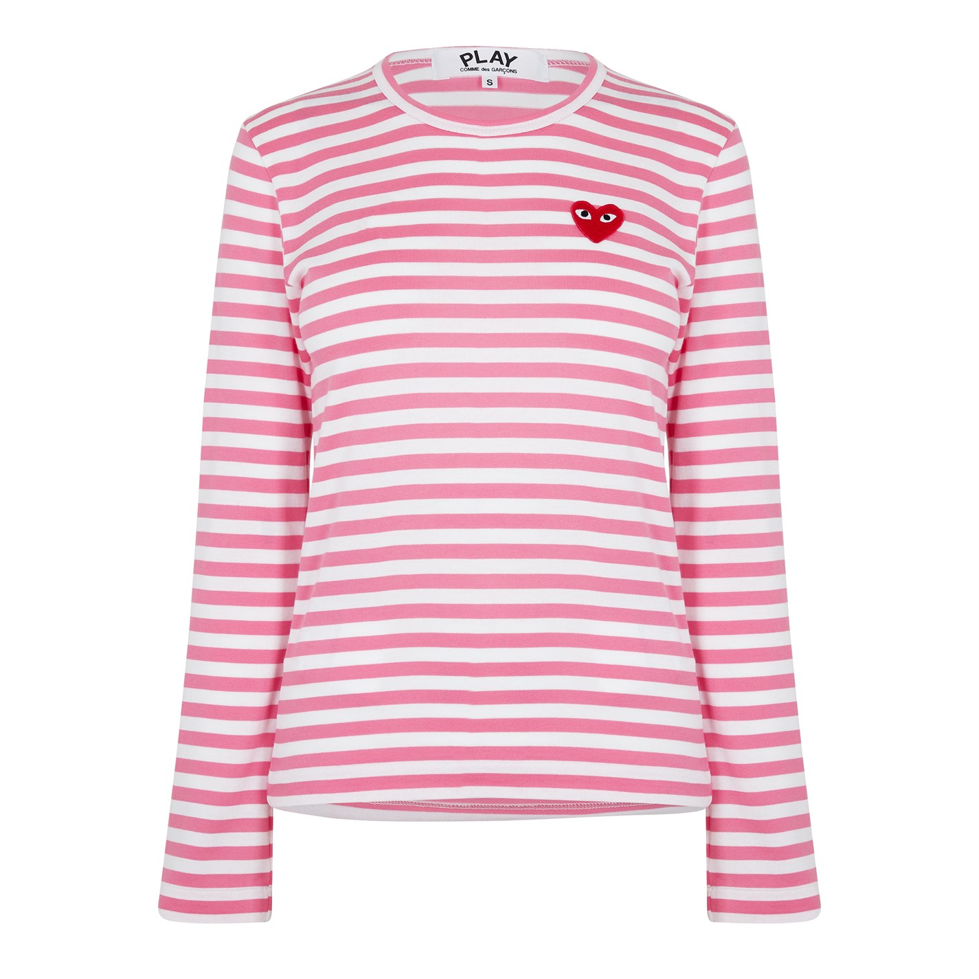 COMME DES GARCONS PLAY cu dungi Heart Top roz alb