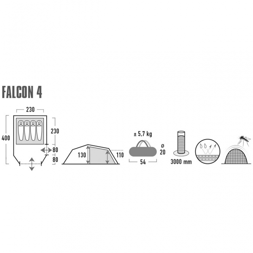 Cort High Peak Falcon 4 oliv-rosu 10327