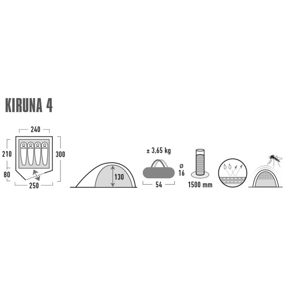 Cort High Peak Kiruna 4 albastru-gri 10309