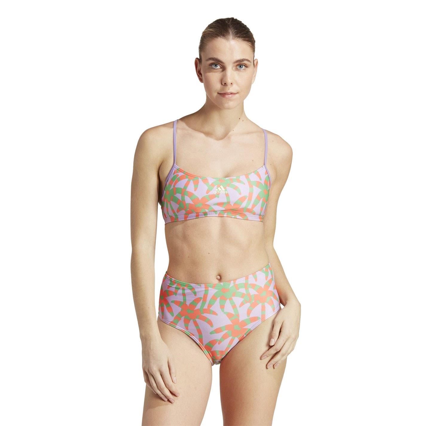 Costum de baie bikini adidas Essentials Farm pentru femei mov