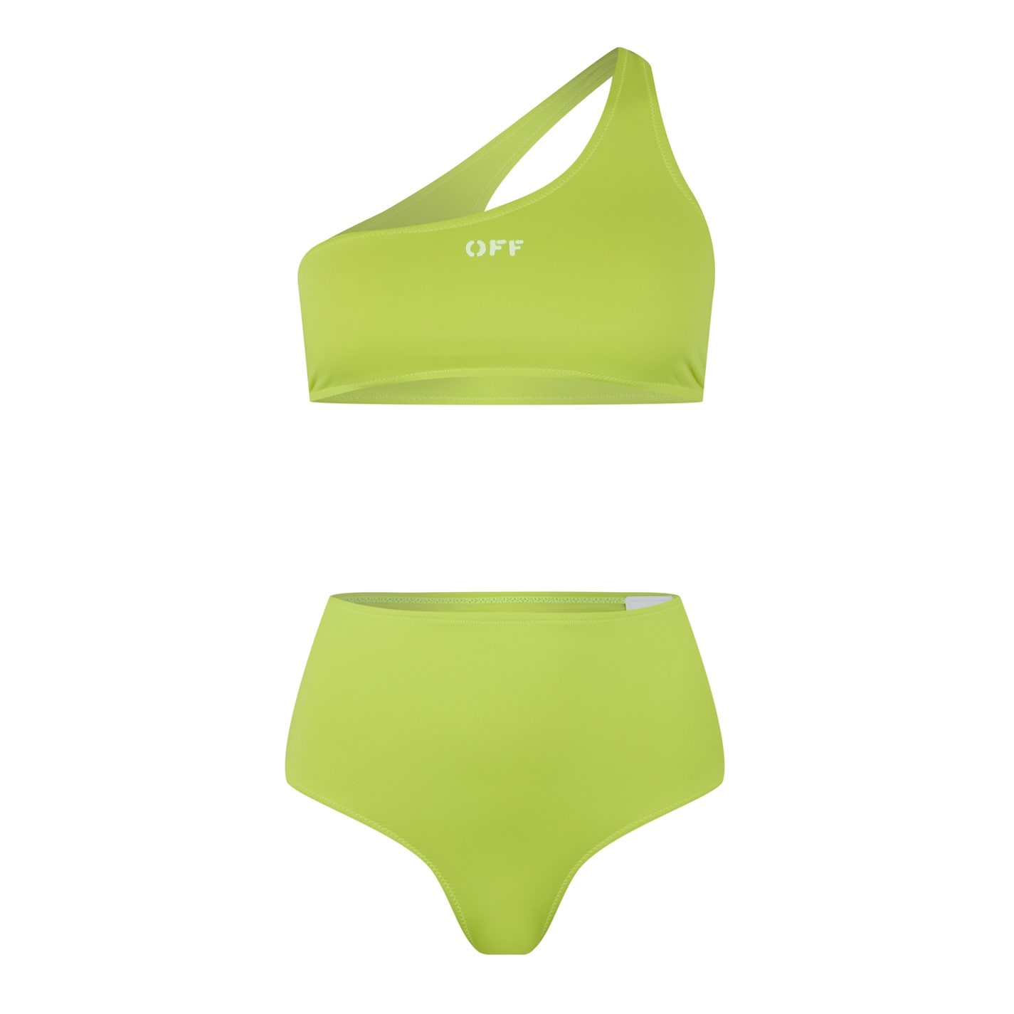 Costum de baie bikini OFF alb Off Stamp femei galben fosforescent