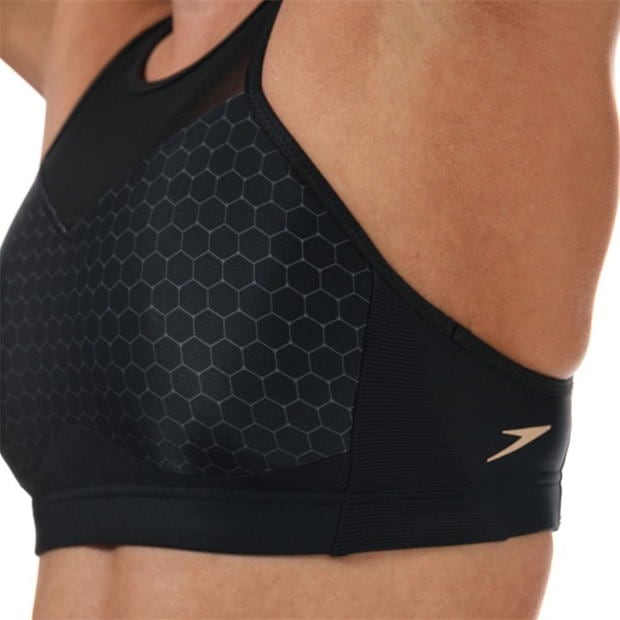 Costum de baie bikini Speedo Hexagonal plasa Panel negru gri