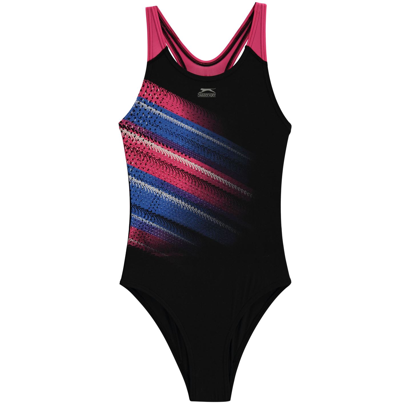 Costum de Inot Slazenger Sportback pentru fetite negru roz