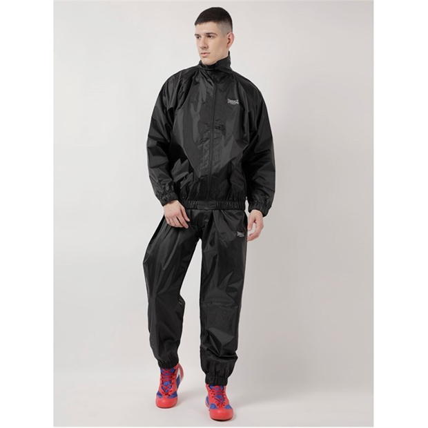 Costum pentru sauna Lonsdale cu fermoar Senior negru alb