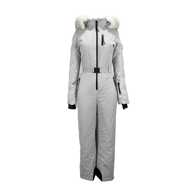 Costum Ski Jack Wills cu gluga pentru femei deschis gri