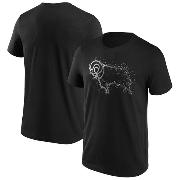 Tricou cu logo Derby County FC Shatter -Shirt pentru Barbati negru