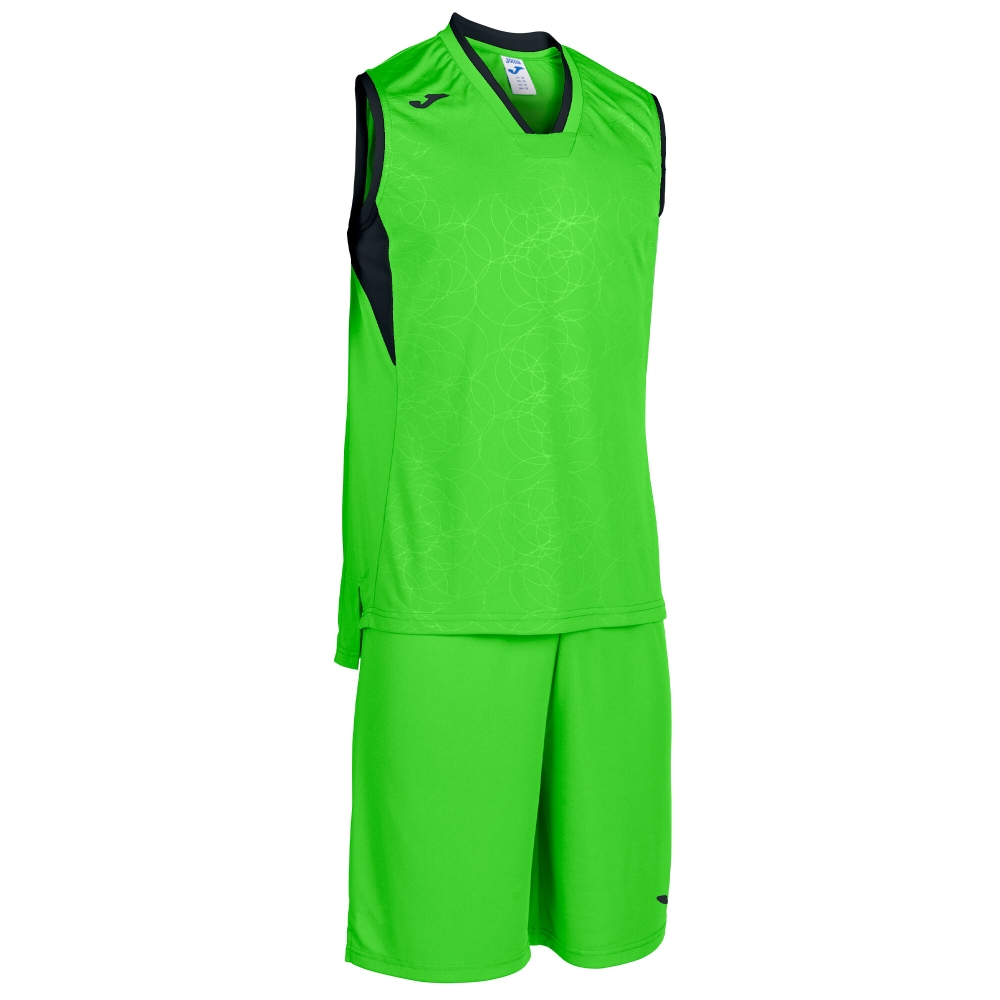 Echipament baschet Joma Campus Fluor verde-negru fara maneci fosforescent