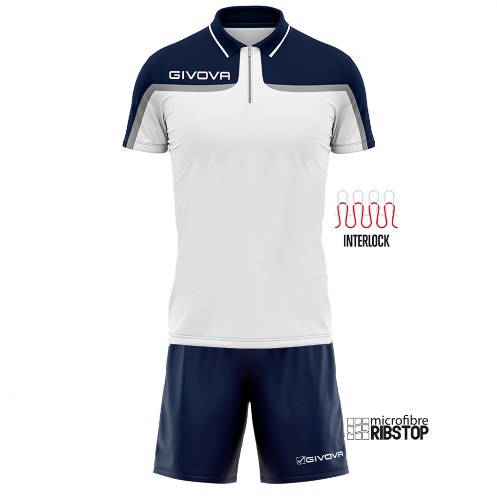 Echipament casual sport KIT FAST Givova alb albastru