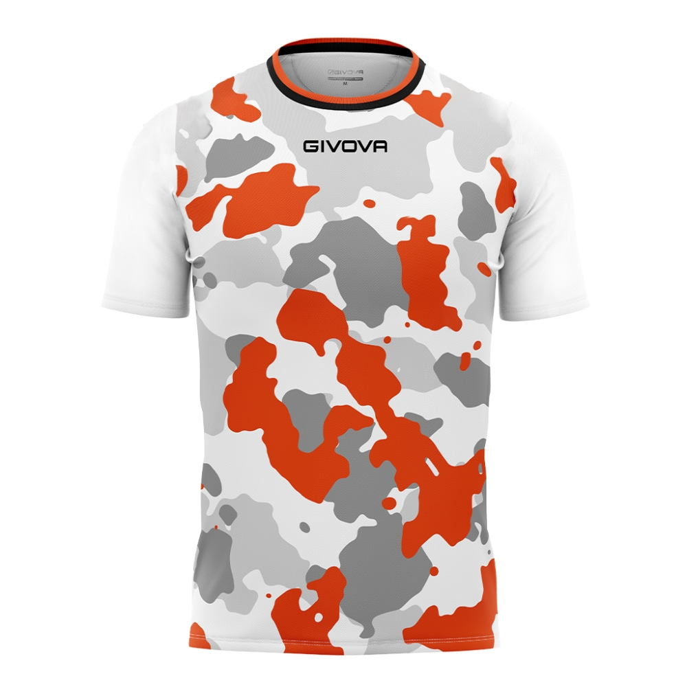 Tricou fotbal SHIRT ARMY INTERLOCK Givova alb portocaliu