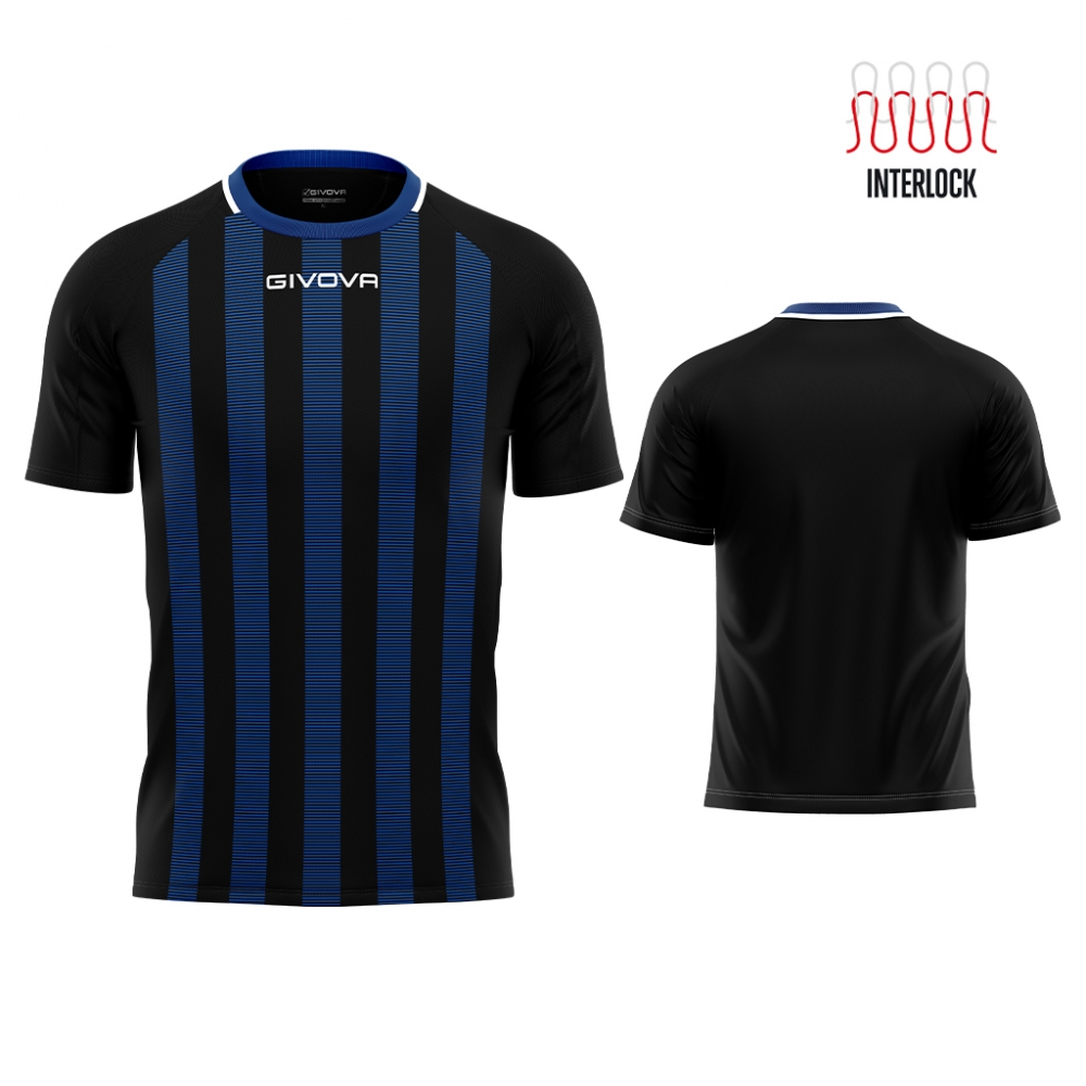 Echipament fotbal SHIRT TRATTO Givova negru albastru