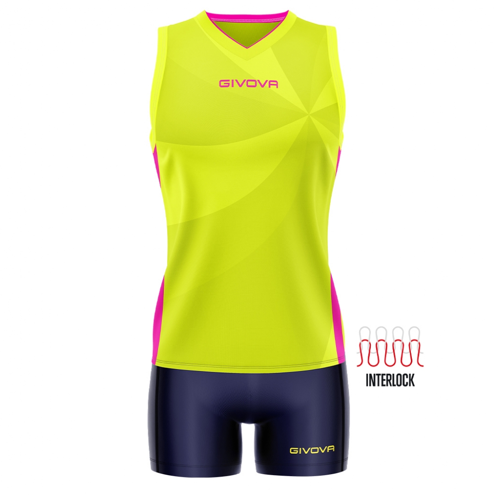 Echipament volei KIT ELICA VOLLEY Givova galben fosforescent roz fucsia