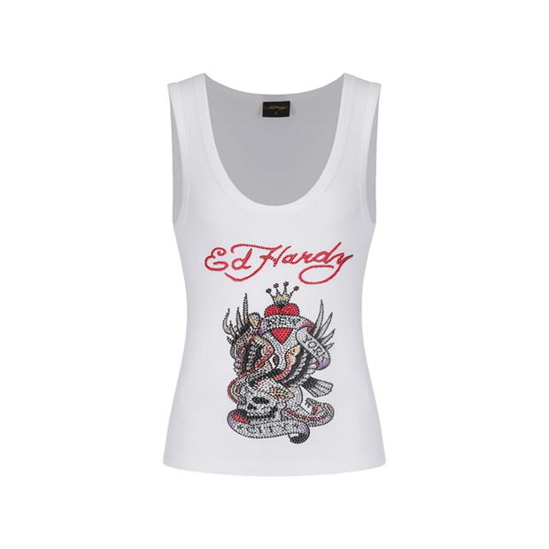 Ed Hardy Ed Nyc Crop Vest dama alb