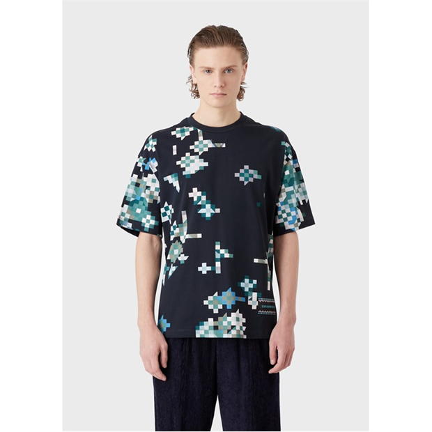 EMPORIO ARMANI Emporio Printed Tee pentru barbati f.mex bleumarin