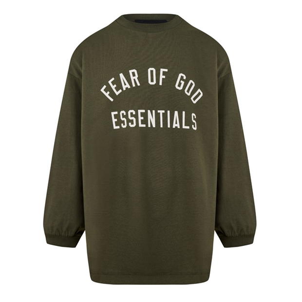 FEAR OF GOD ESSENTIALS Jersey Crewneck Tee Juniors verde