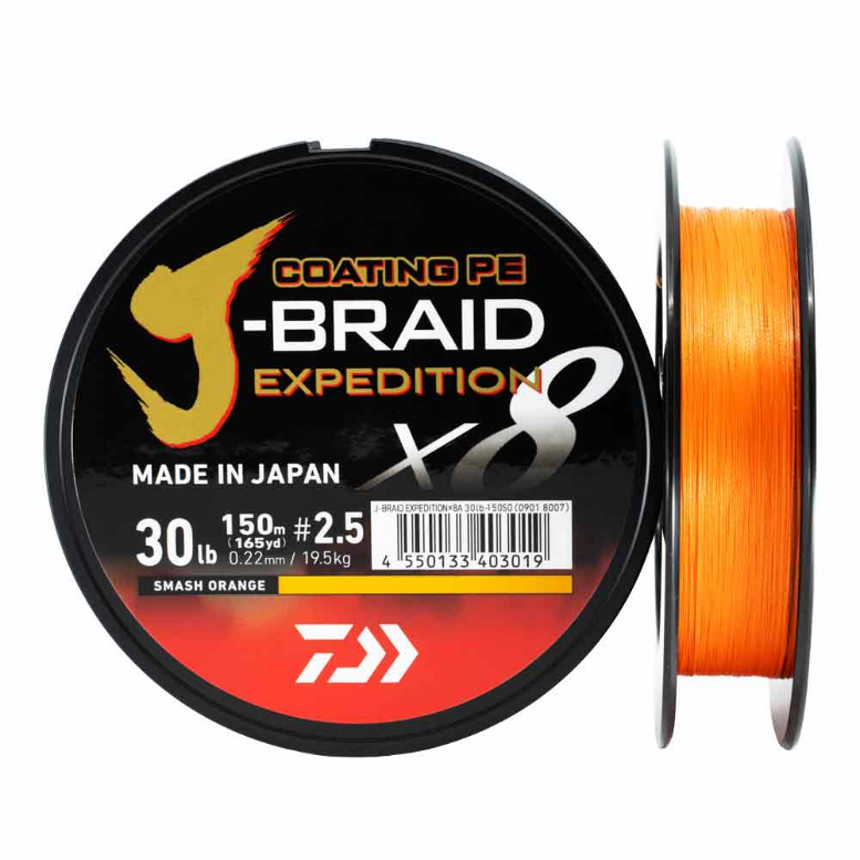 FIR J-BRAID EXPEDITION X8 PE016MM 9,8KG 150M portocaliu DAIWA