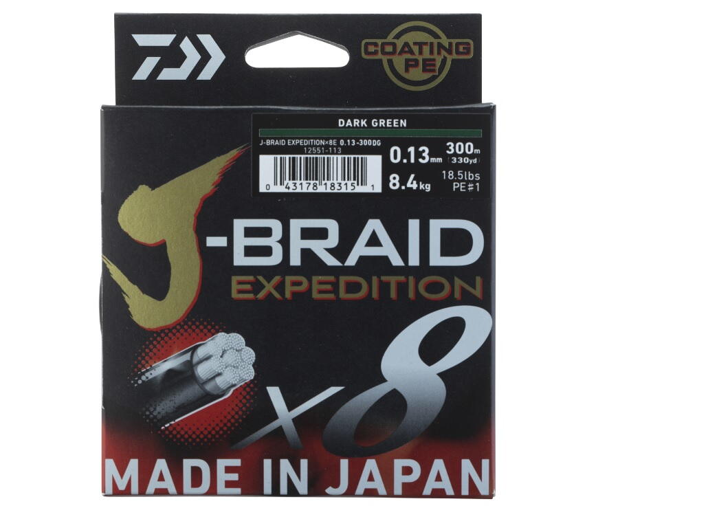 FIR J-BRAID EXPEDITION X8E 020MM 16KG 300M VERDE DAIWA