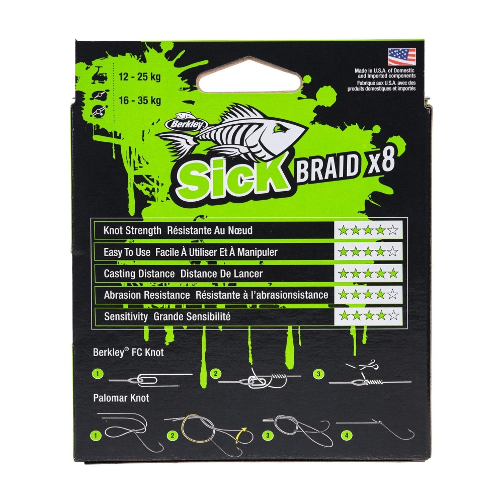 FIR TEXTIL SICK BRAID HI-VIS galben 006MM 5,4KG 150M BERKLEY