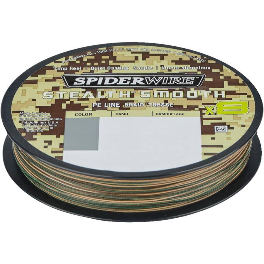 FIR TEXTIL STEALTH SMOOTH 8 CAMO 015MM 16,5KG 150M SPIDERWIRE