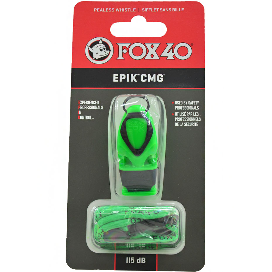 Fluiere FOX 40 Epik CMG Neon verde cu String 8803-1408